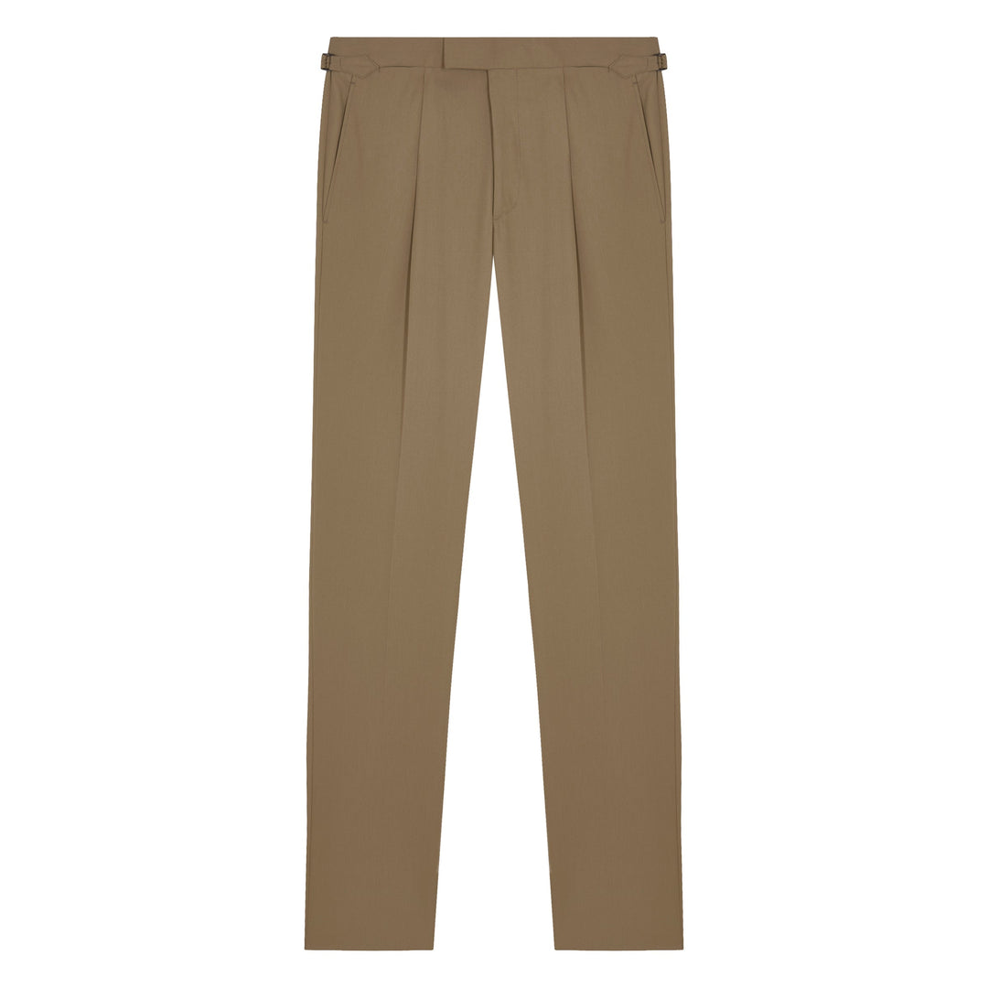 Duke Beige Heavy Cotton Twill trousers-Kit Blake-savilerowtrousers