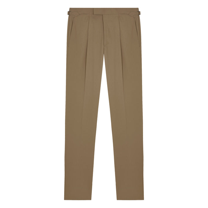 Duke Beige Heavy Cotton Twill trousers-Kit Blake-savilerowtrousers