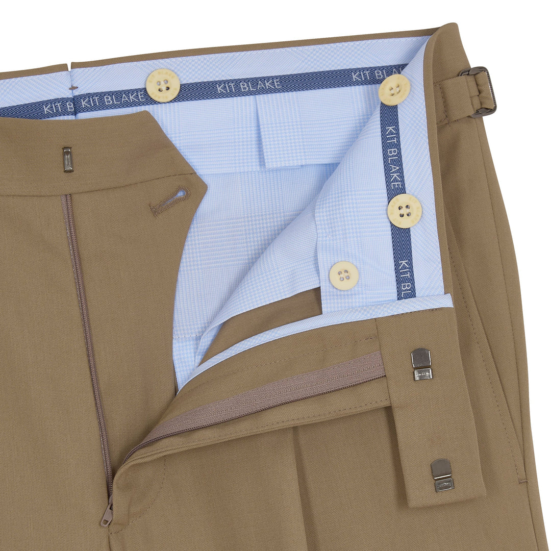 Duke Beige Heavy Cotton Twill trousers-Kit Blake-savilerowtrousers