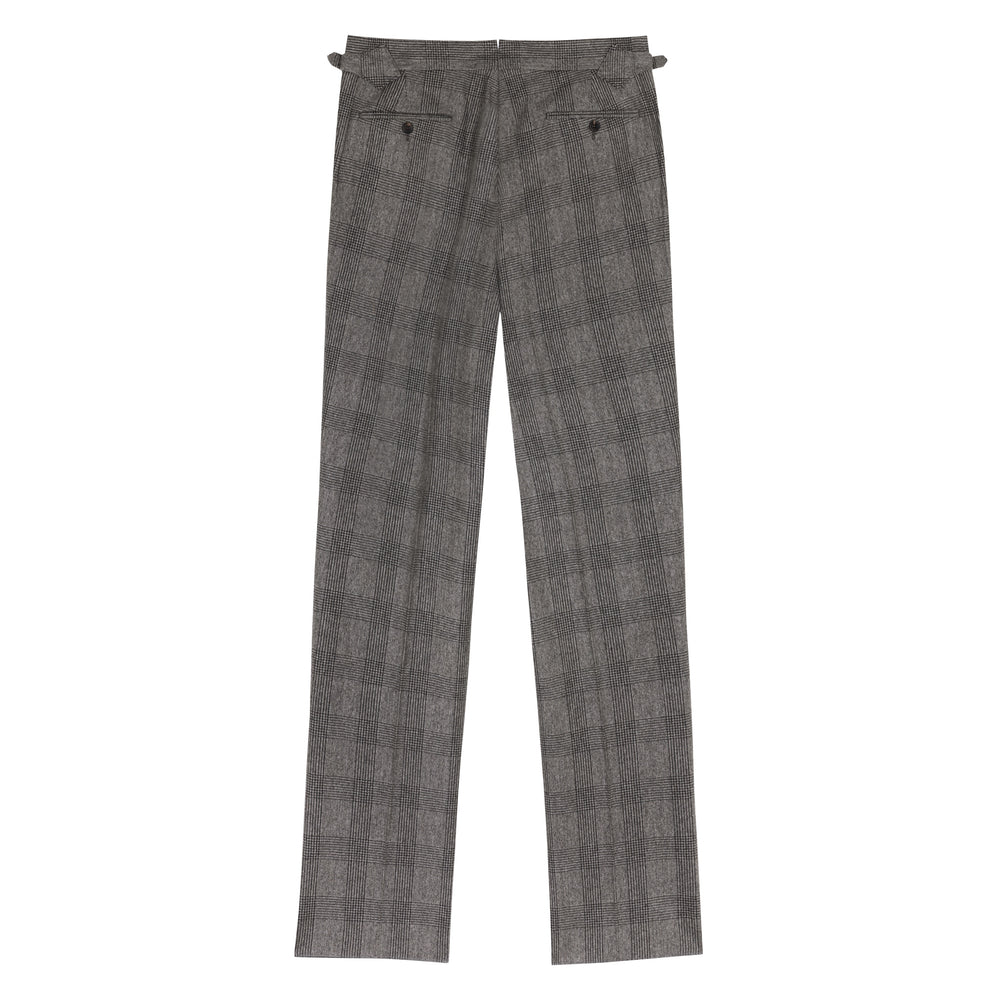 Duke Brown Check Wool Flannel Trousers-Kit Blake