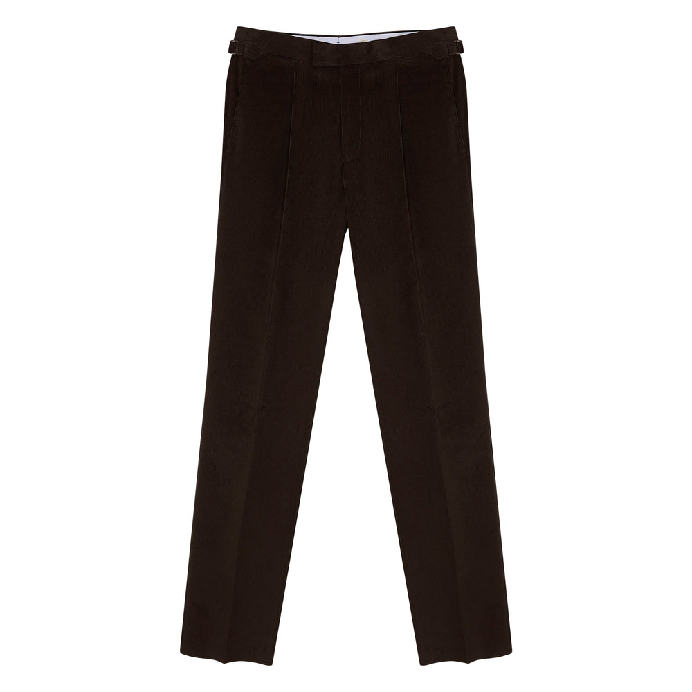 Duke Brown Cotton Corduroy Trousers-Kit Blake-savilerowtrousers