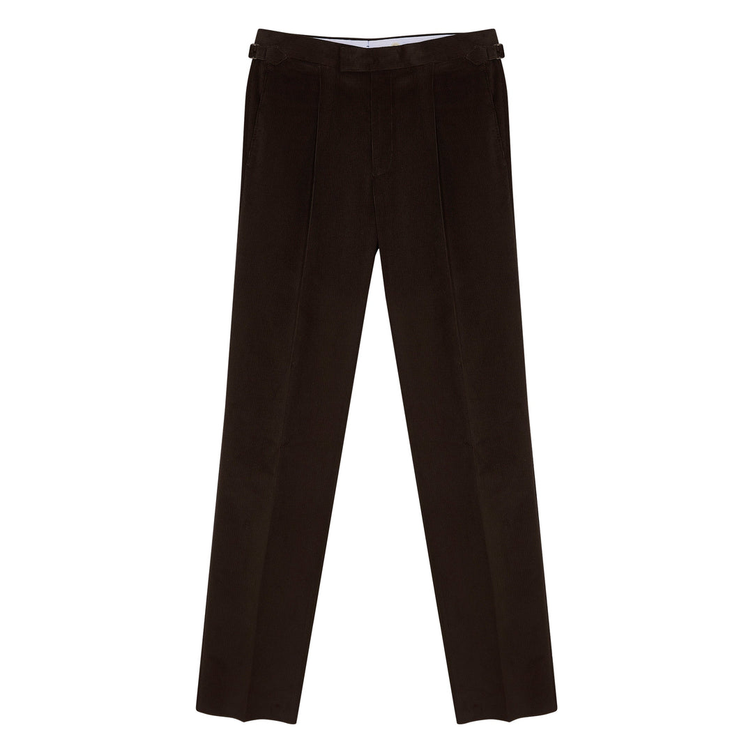 Duke Brown Cotton Corduroy Trousers-Kit Blake-savilerowtrousers