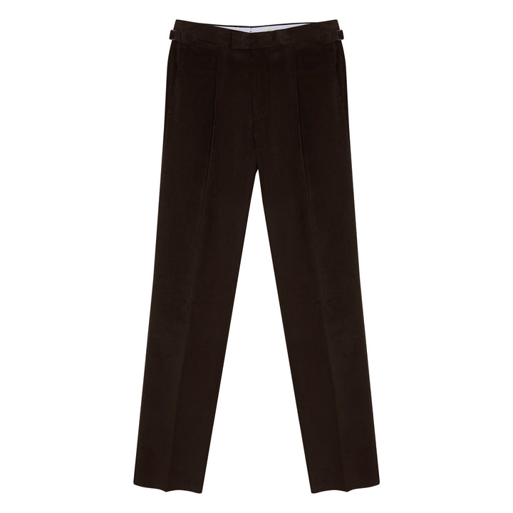 Duke Brown Cotton Corduroy Trousers-Kit Blake-savilerowtrousers