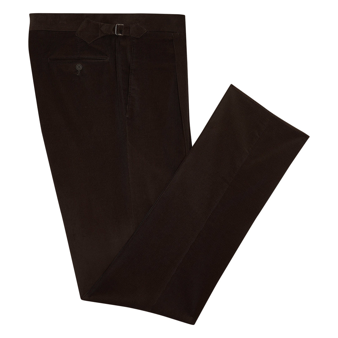 Duke Brown Cotton Corduroy Trousers-Kit Blake-savilerowtrousers