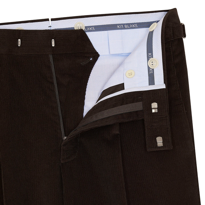 Duke Brown Cotton Corduroy Trousers-Kit Blake-savilerowtrousers