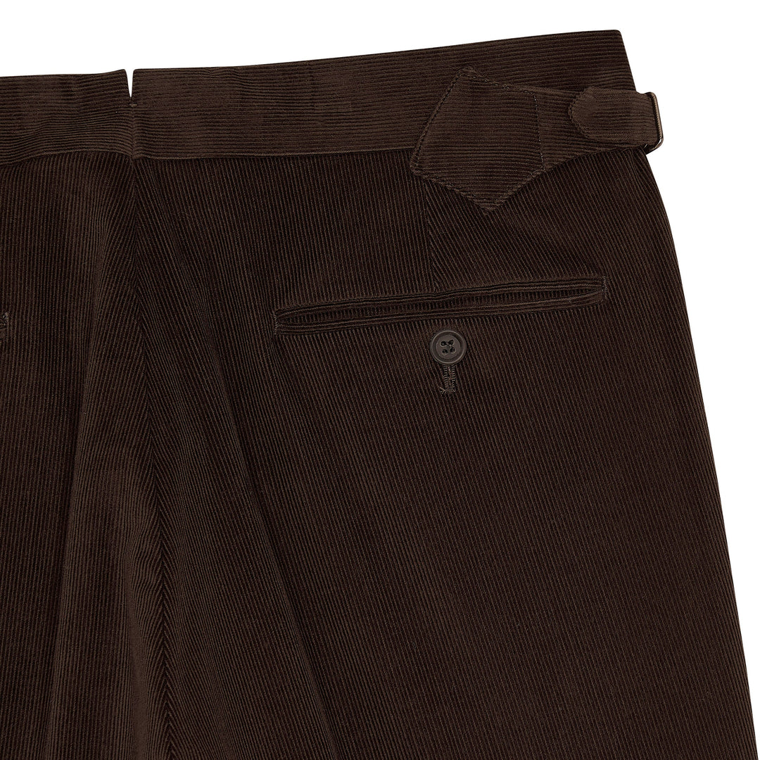 Duke Brown Cotton Corduroy Trousers-Kit Blake-savilerowtrousers