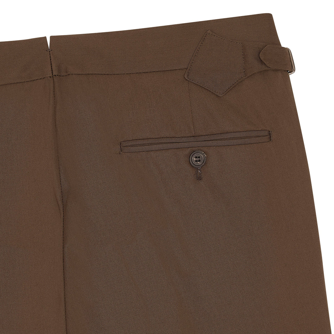 Duke Brown Cotton Twill Trousers-Kit Blake-savilerowtrousers