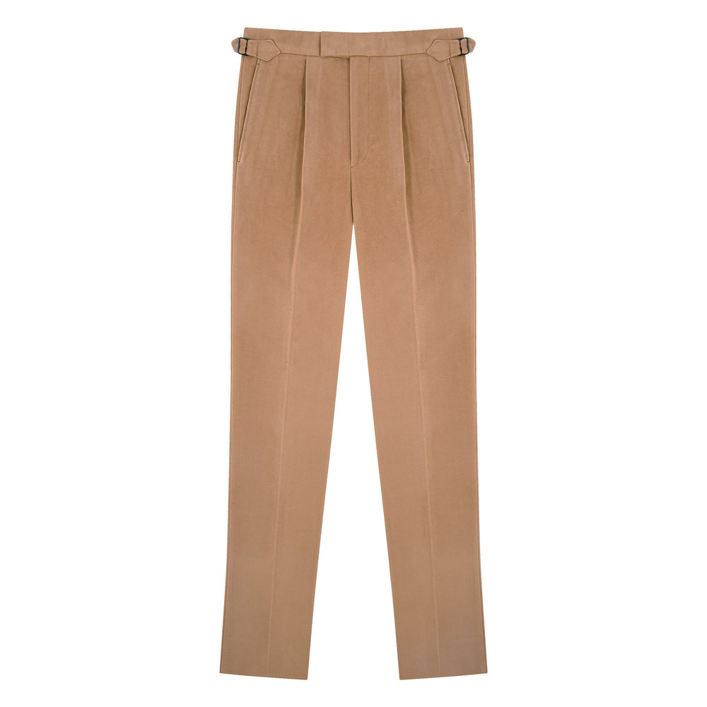 Duke Camel Cotton Moleskin Trousers-Duke-Kit Blake