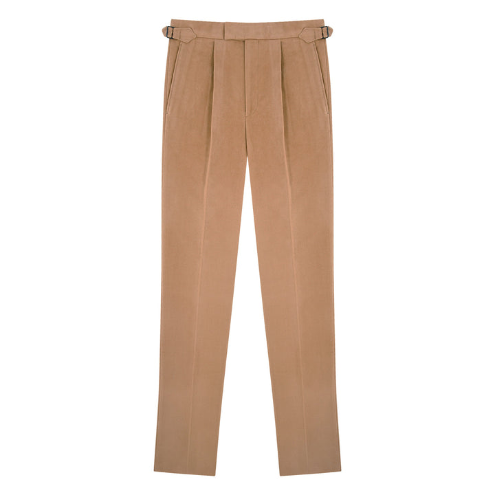 Duke Camel Cotton Moleskin Trousers-Duke-Kit Blake