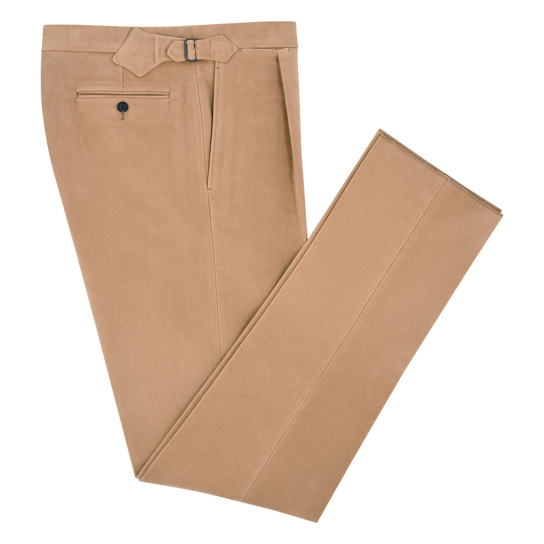 Duke Camel Cotton Moleskin Trousers-Duke-Kit Blake