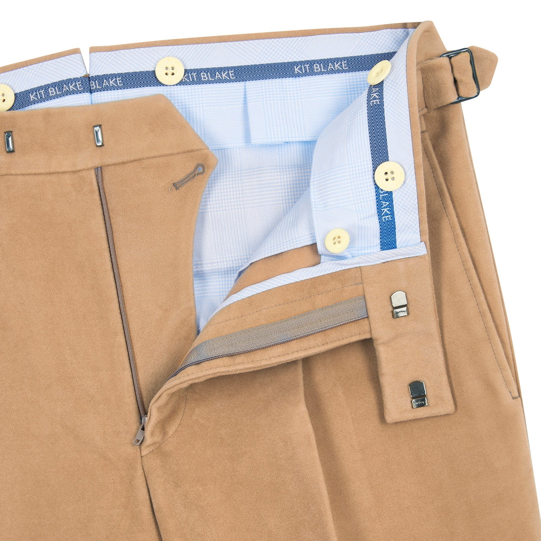 Duke Camel Cotton Moleskin Trousers-Duke-Kit Blake