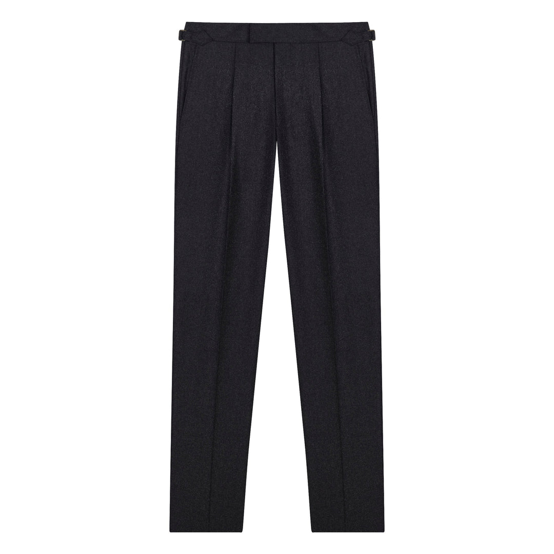 Duke Charcoal Flannel trousers-Kit Blake-savilerowtrousers