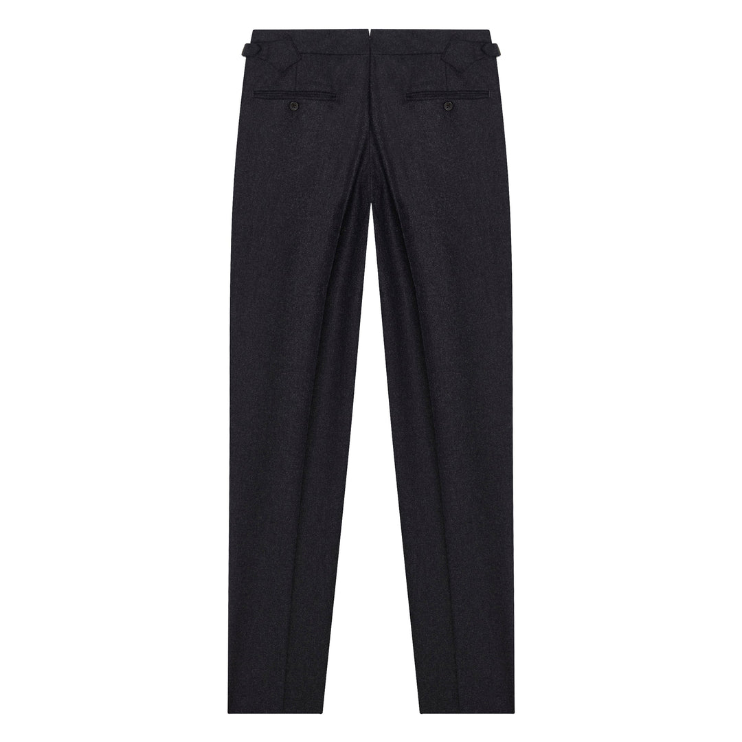 Duke Charcoal Flannel trousers-Kit Blake-savilerowtrousers