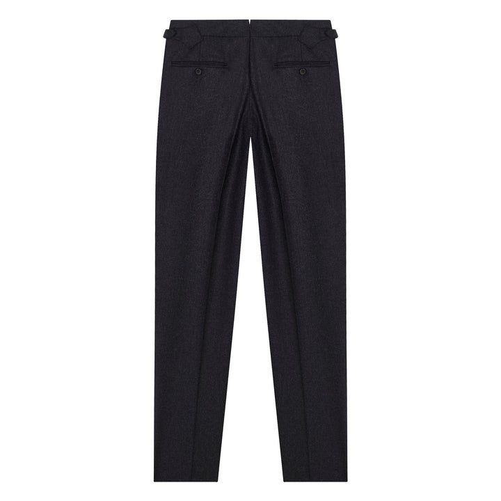 Duke Charcoal Flannel trousers-Kit Blake-savilerowtrousers