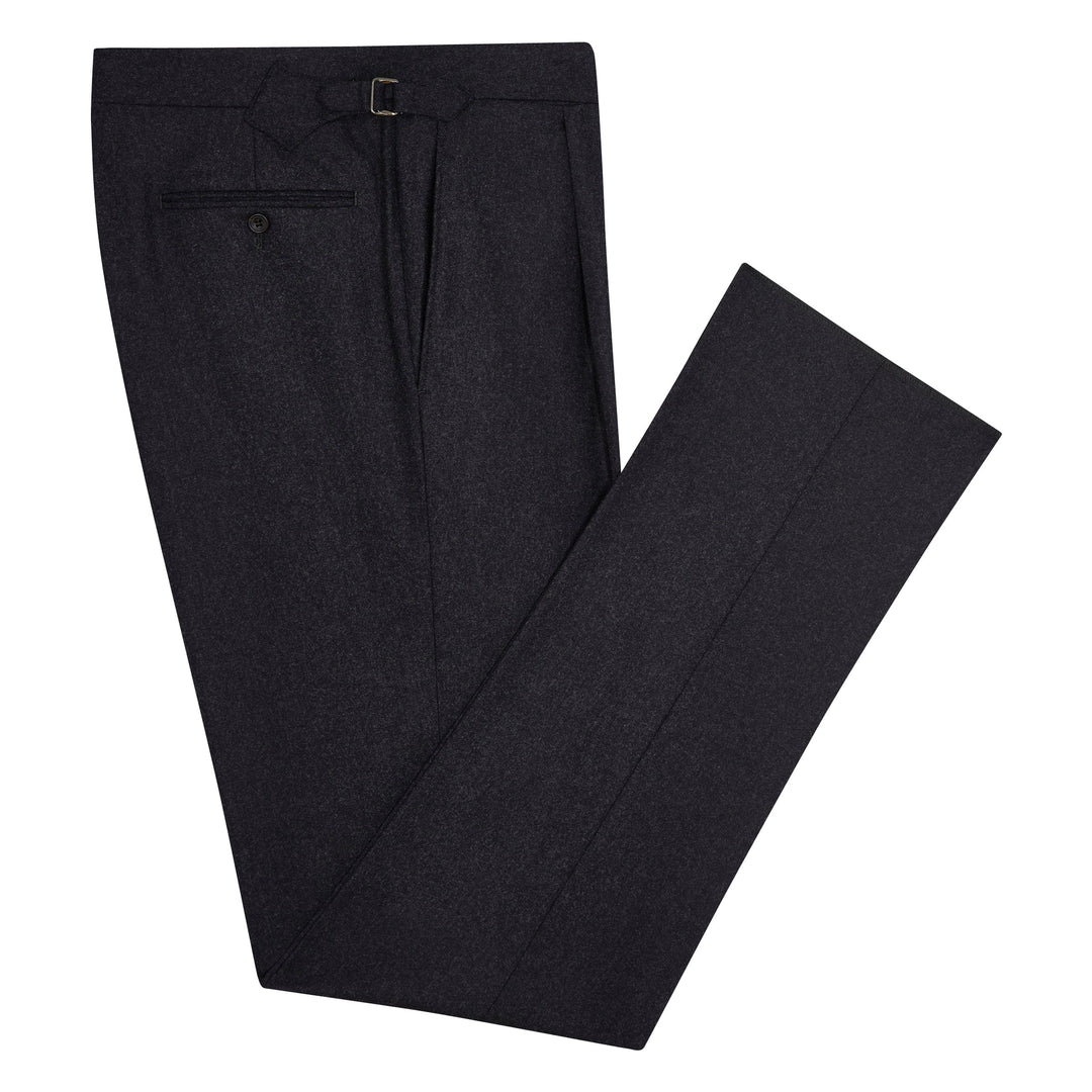 Duke Charcoal Flannel trousers-Kit Blake-savilerowtrousers