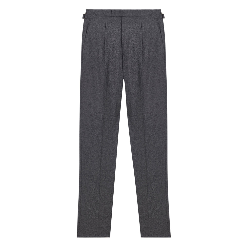 Duke Dark Grey Flannel trousers-Kit Blake-savilerowtrousers