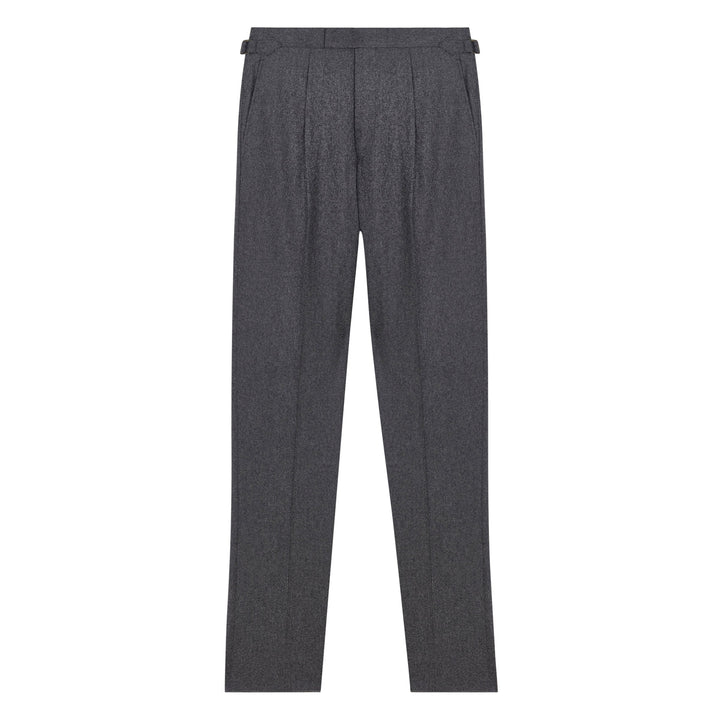 Duke Dark Grey Flannel trousers-Kit Blake-savilerowtrousers