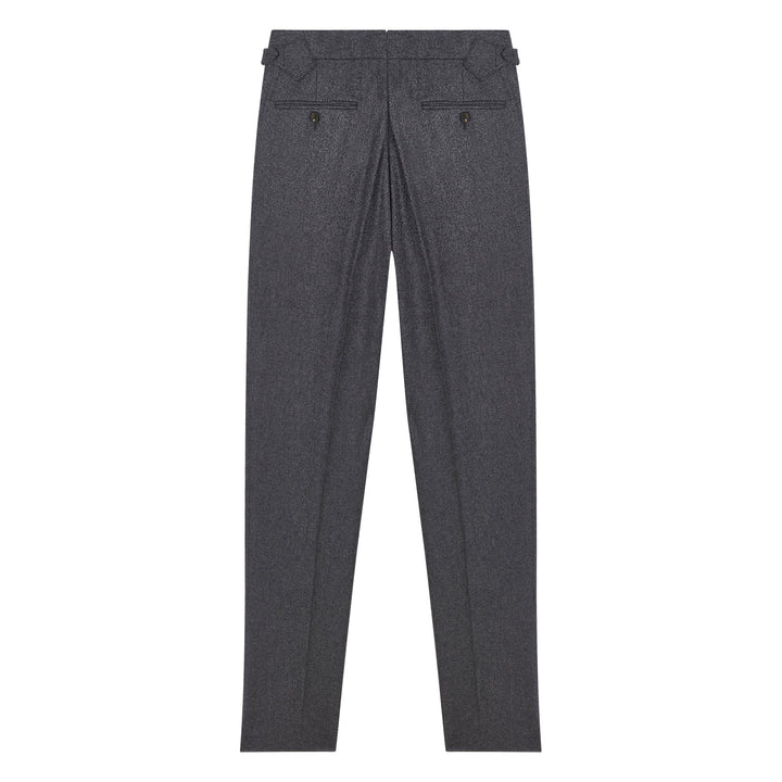 Duke Dark Grey Flannel trousers-Kit Blake-savilerowtrousers