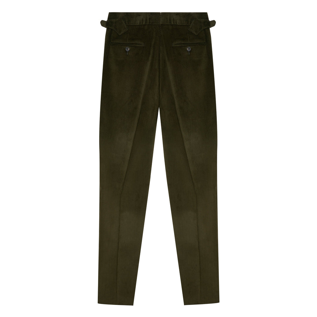 Duke Dark Olive Cotton Corduroy Trousers