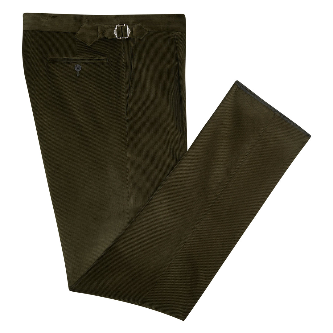 Duke Dark Olive Cotton Corduroy Trousers