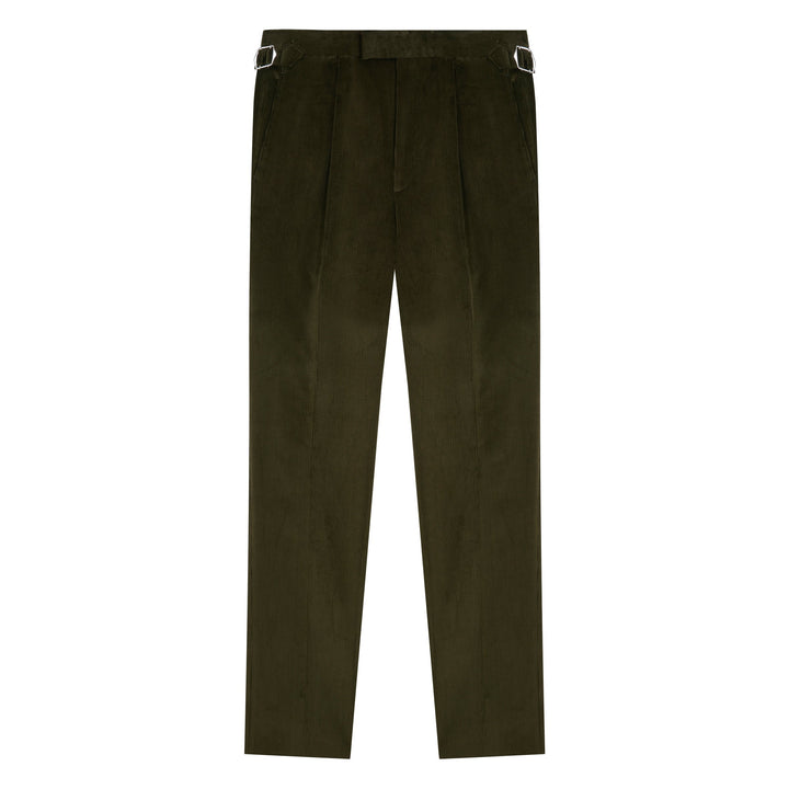 Duke Dark Olive Cotton Corduroy Trousers