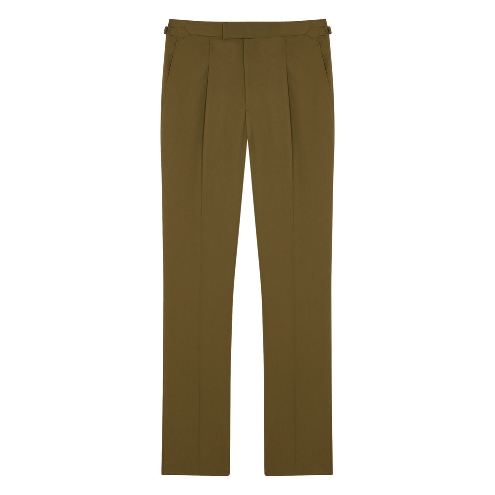 Duke Green Cotton And Linen Trousers-Kit Blake-savilerowtrousers