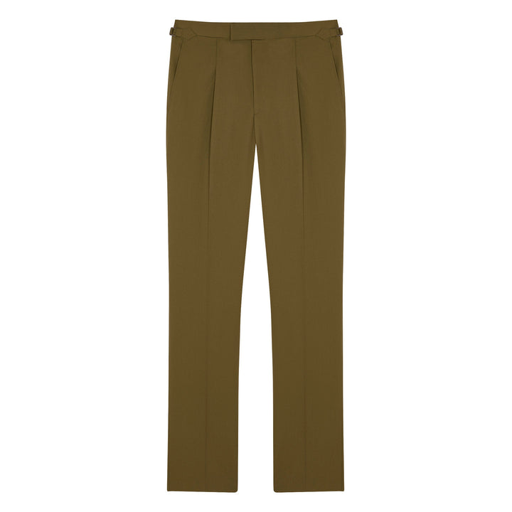 Duke Green Cotton And Linen Trousers-Kit Blake-savilerowtrousers