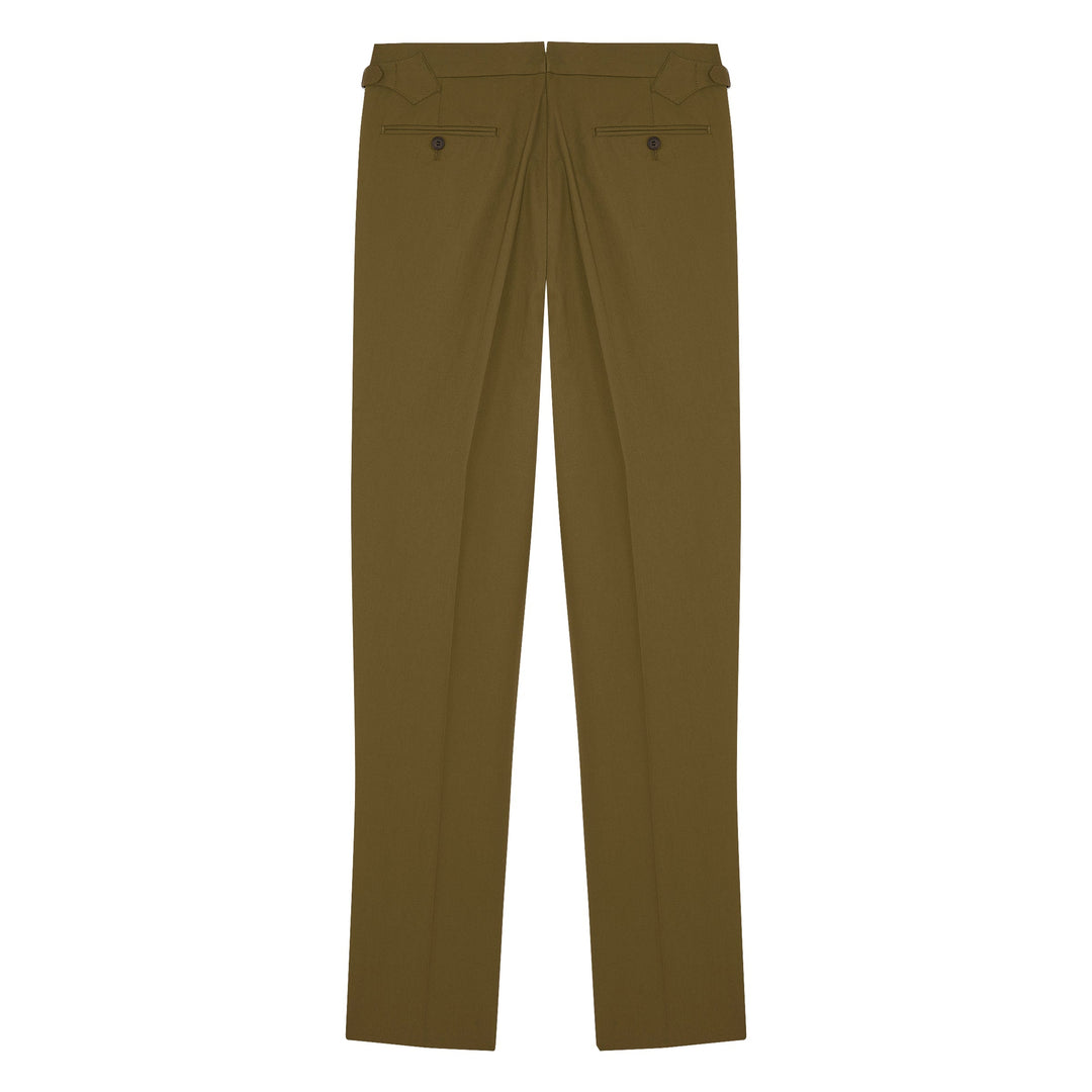 Duke Green Cotton And Linen Trousers-Kit Blake-savilerowtrousers