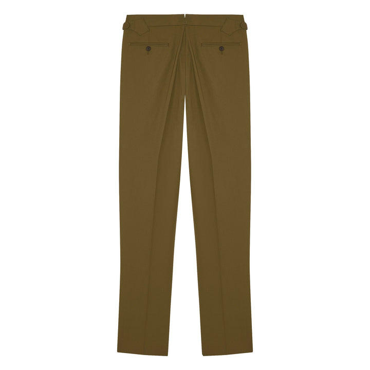 Duke Green Cotton And Linen Trousers-Kit Blake-savilerowtrousers