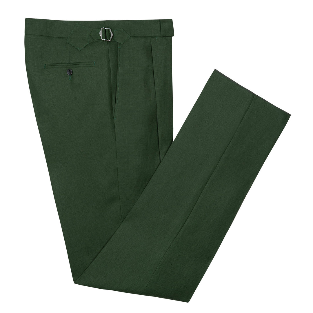 Duke Green Linen Trousers-Kit Blake-Savile Row Inspired