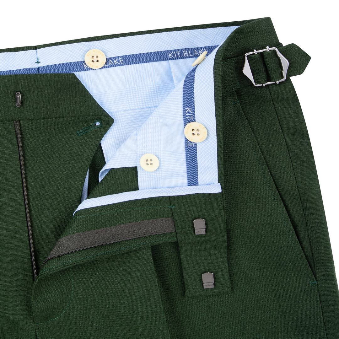 Duke Green Linen Trousers-Kit Blake-Savile Row Inspired