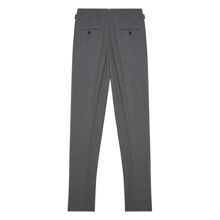 Duke Light Grey High-Twist Tropical Wool Trousers-Kit Blake-savilerowtrousers