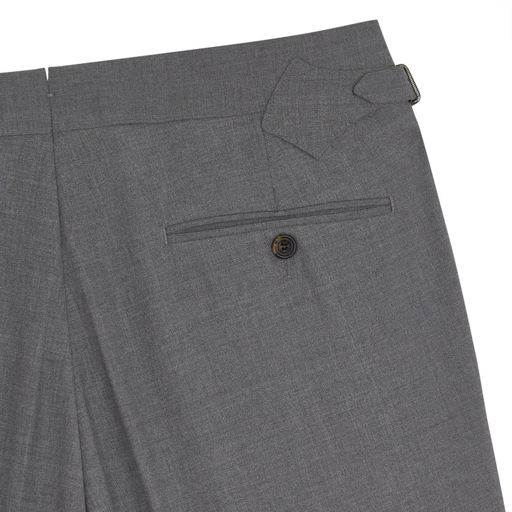 Duke Light Grey High-Twist Tropical Wool Trousers-Kit Blake-savilerowtrousers