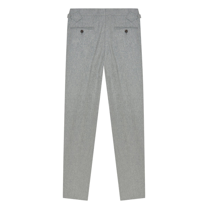 Duke Light Grey Wool Flannel Trousers