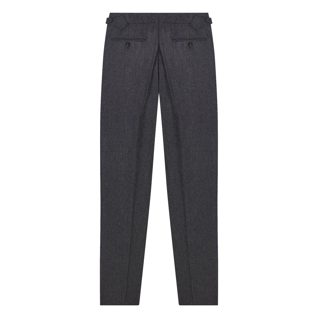 Duke Mid Grey Flannel trousers-Kit Blake-savilerowtrousers