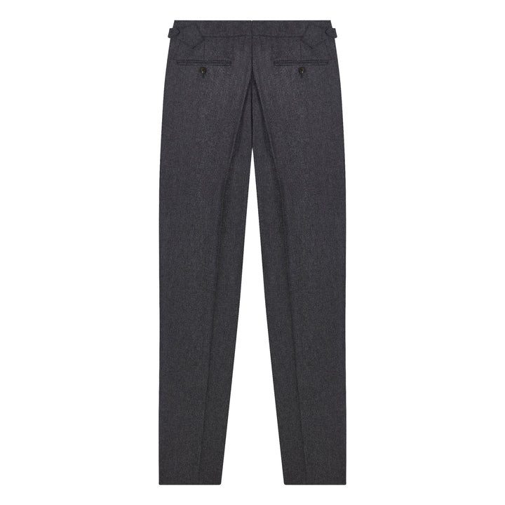 Duke Mid Grey Flannel trousers-Kit Blake-savilerowtrousers