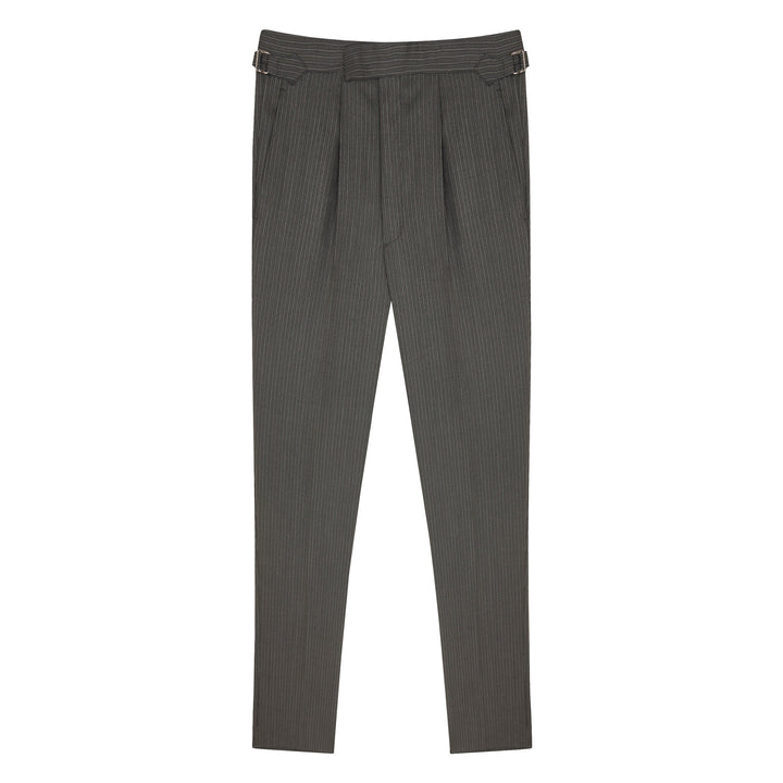 Duke Morning Dress Stripe Wool Trousers-Duke-Kit Blake-Savile Row Trousers