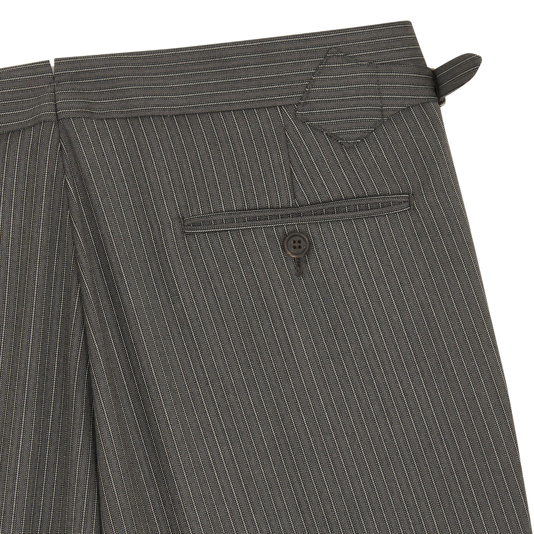 Duke Morning Dress Stripe Wool Trousers-Duke-Kit Blake-Savile Row Trousers