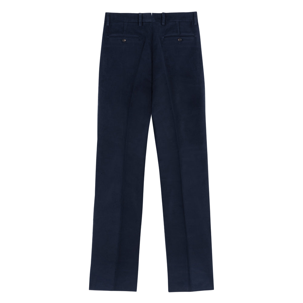 Duke Navy Cotton Moleskin Trousers-Kit Blake