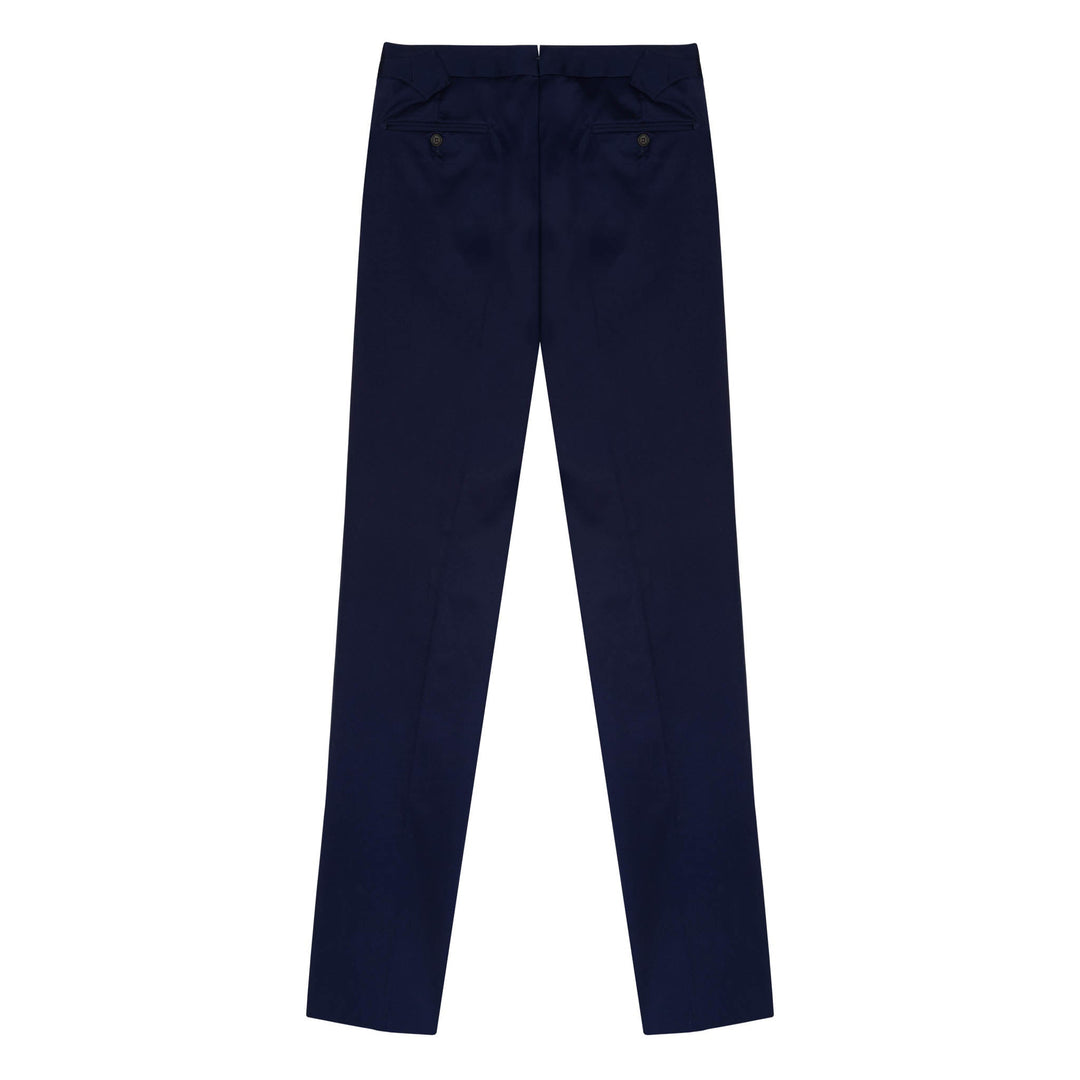 Duke Navy Cotton Trousers-Duke-Kit Blake-Savile Row Trousers