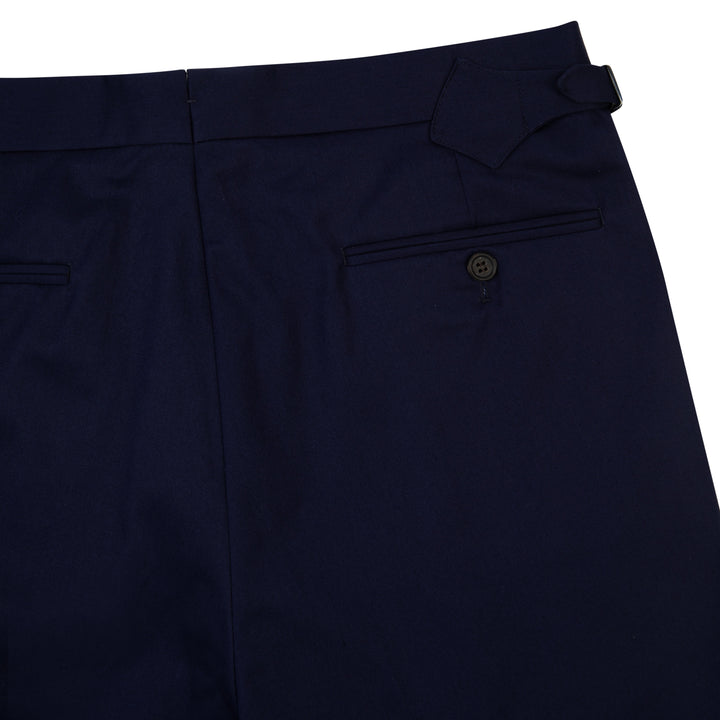 Duke Navy Cotton Trousers-Duke-Kit Blake-Savile Row Trousers