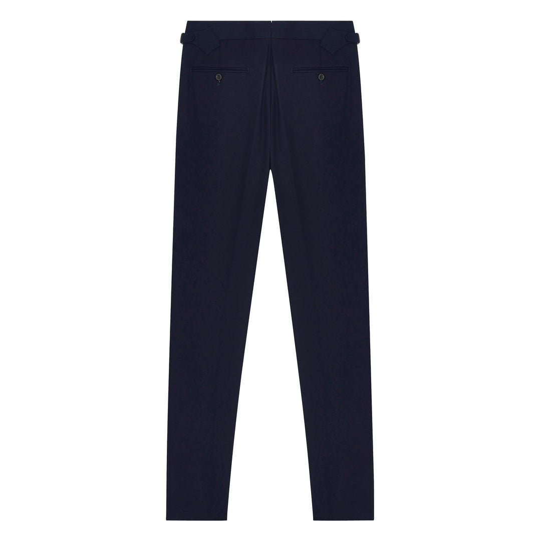 Duke Navy Heavy Cotton Twill trousers-Kit Blake-savilerowtrousers