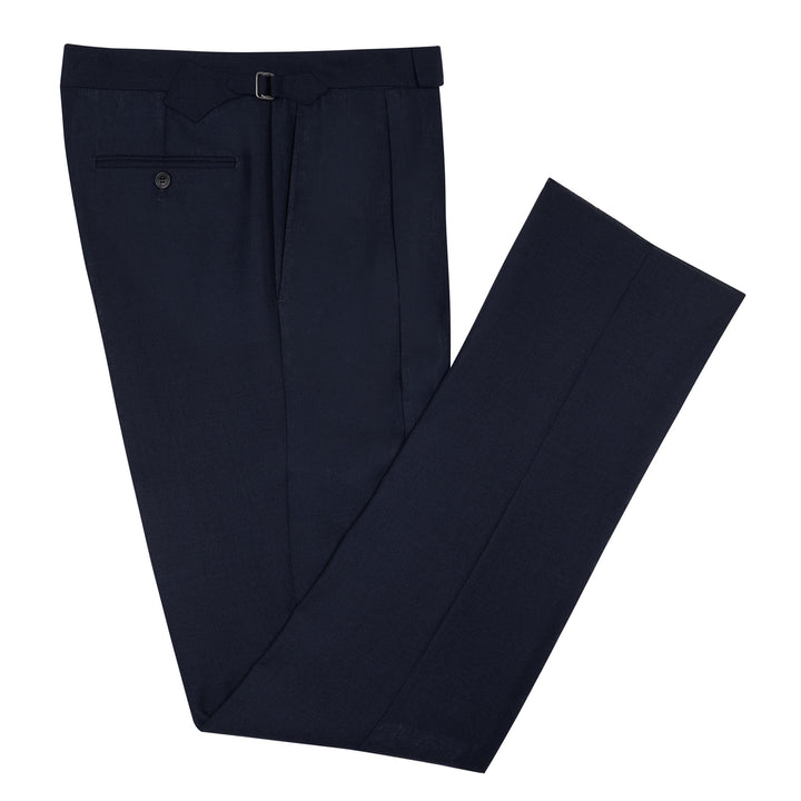 Duke Navy Fresco Wool Trousers-Kit Blake-Savile Row Inspired