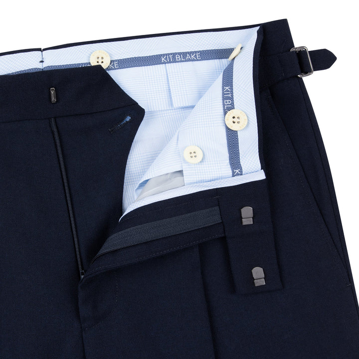 Duke Navy Fresco Wool Trousers-Kit Blake-Savile Row Inspired