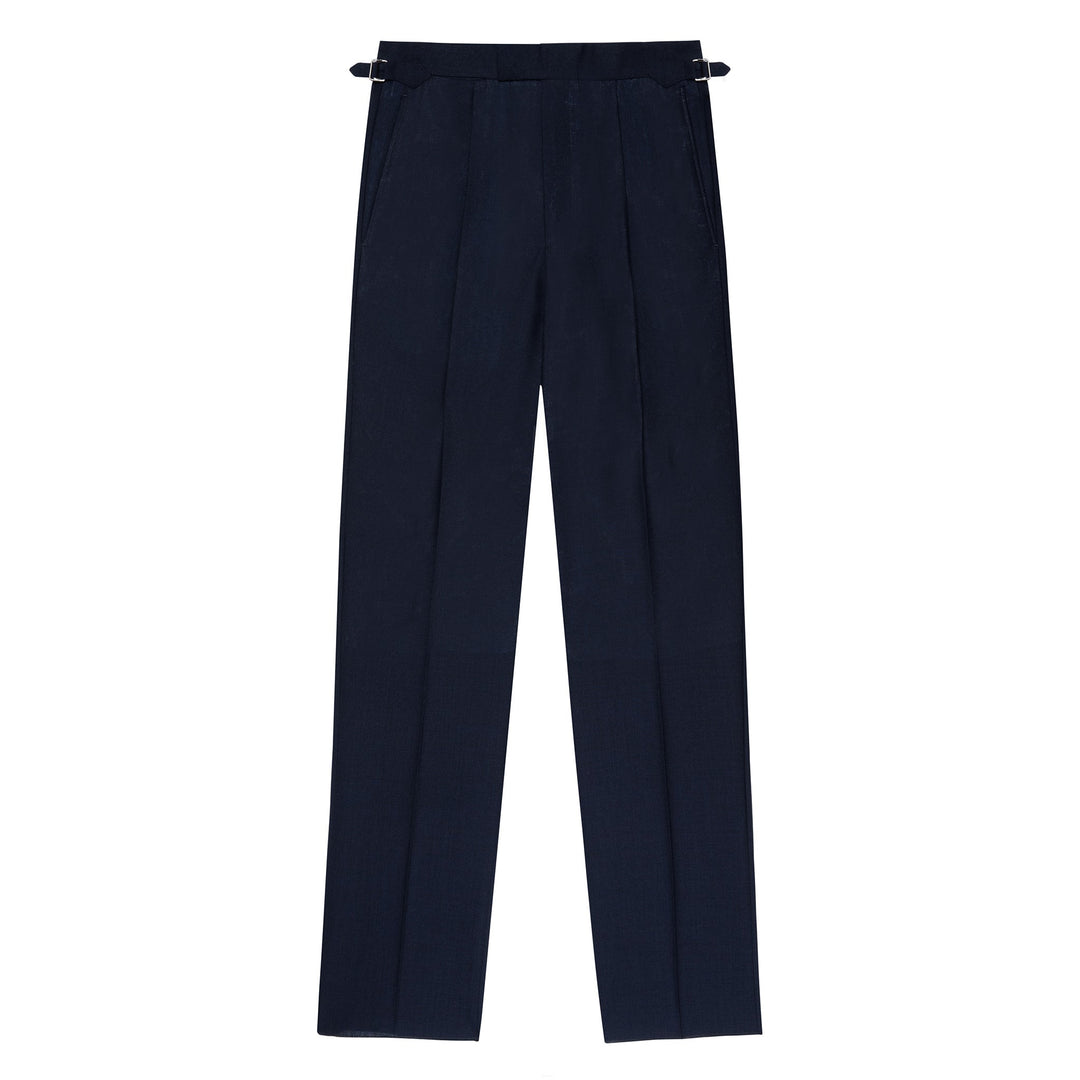 Duke Navy Fresco Wool Trousers-Kit Blake-Savile Row Inspired