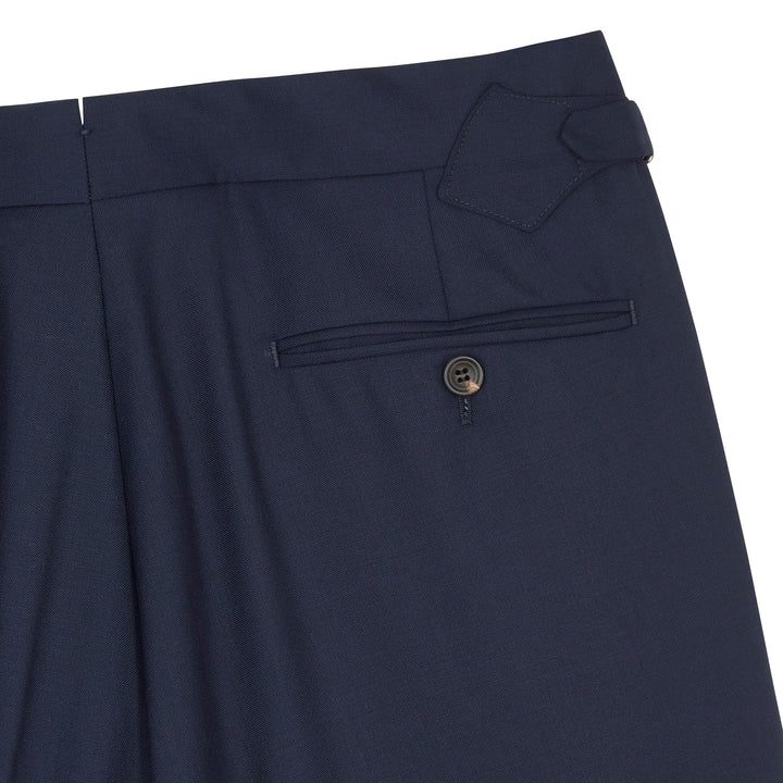 Duke Navy Tropical Wool Trousers