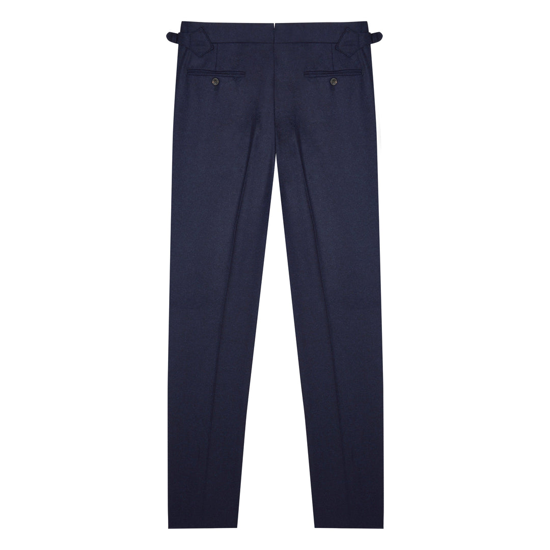 Duke Navy Wool Flannel Trousers