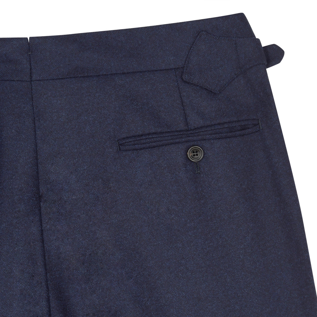 Duke Navy Wool Flannel Trousers