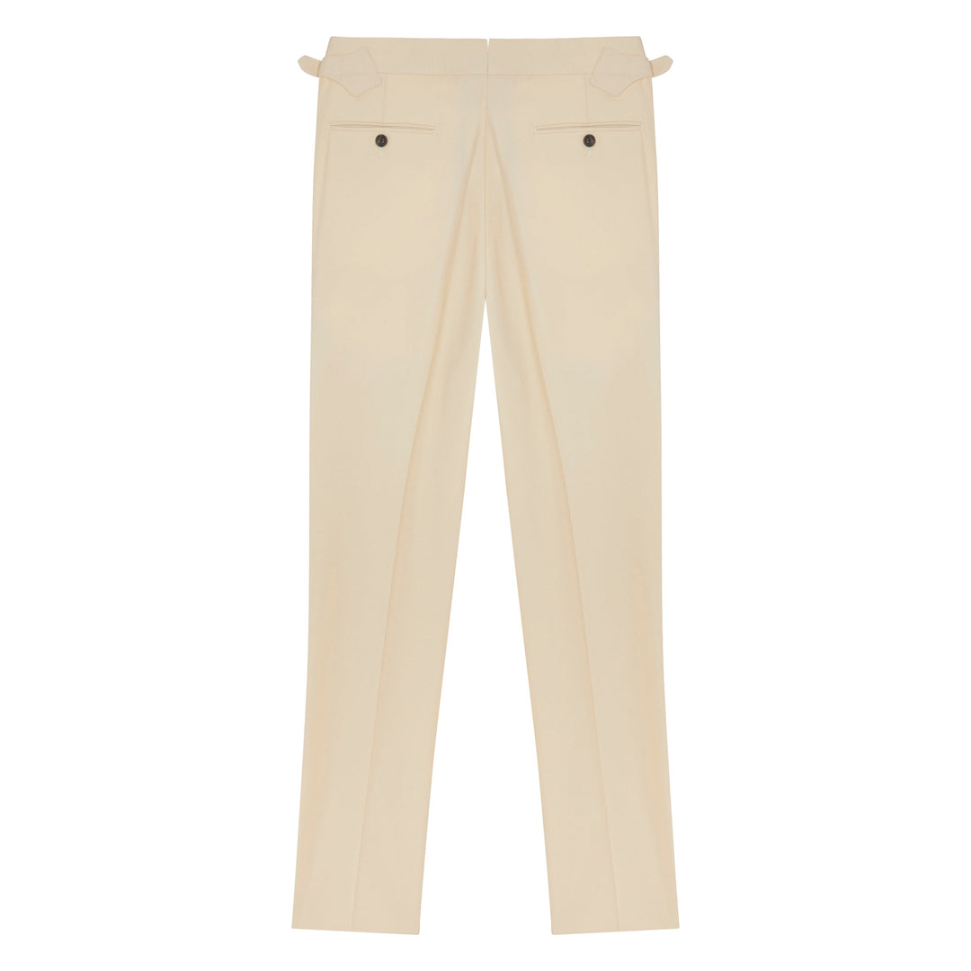 Duke Off-White Cotton Twill Trousers