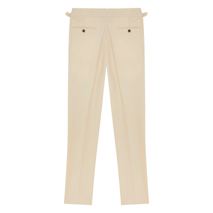 Duke Off-White Cotton Twill Trousers